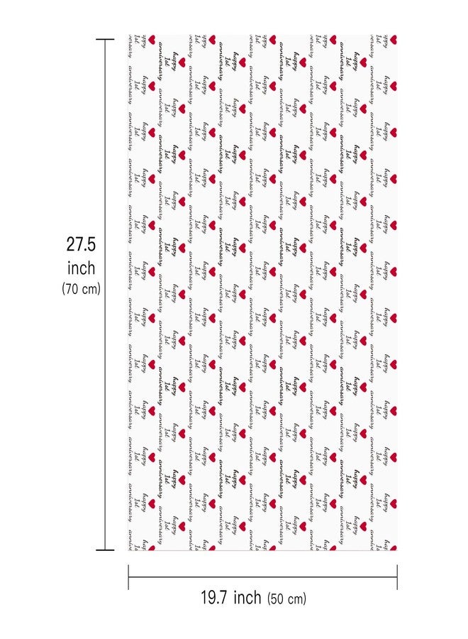 WRAPAHOLIC Anniversary Wrapping Paper Sheet - 6 Sheets 1st Anniversary Design Folded Flat for Husband, Wife, Boyfriend, Girlfriend, Birthday, Valentines Day - 19.7 Inch X 27.5 Inch Per Sheet - Image 2